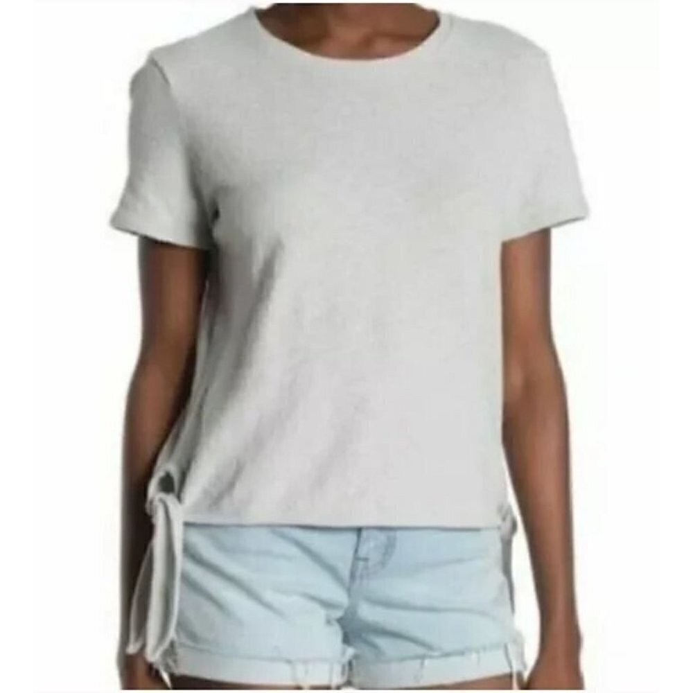 Madewell Womens Medium Texture And Thread Modern Side Tie Top Gray H8951